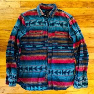 CPO Provisions Button Down Southwestern Flannel Printed Shirt